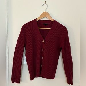No. 6 Red Cashmere Cardigan w/ Mother of Pearl buttons